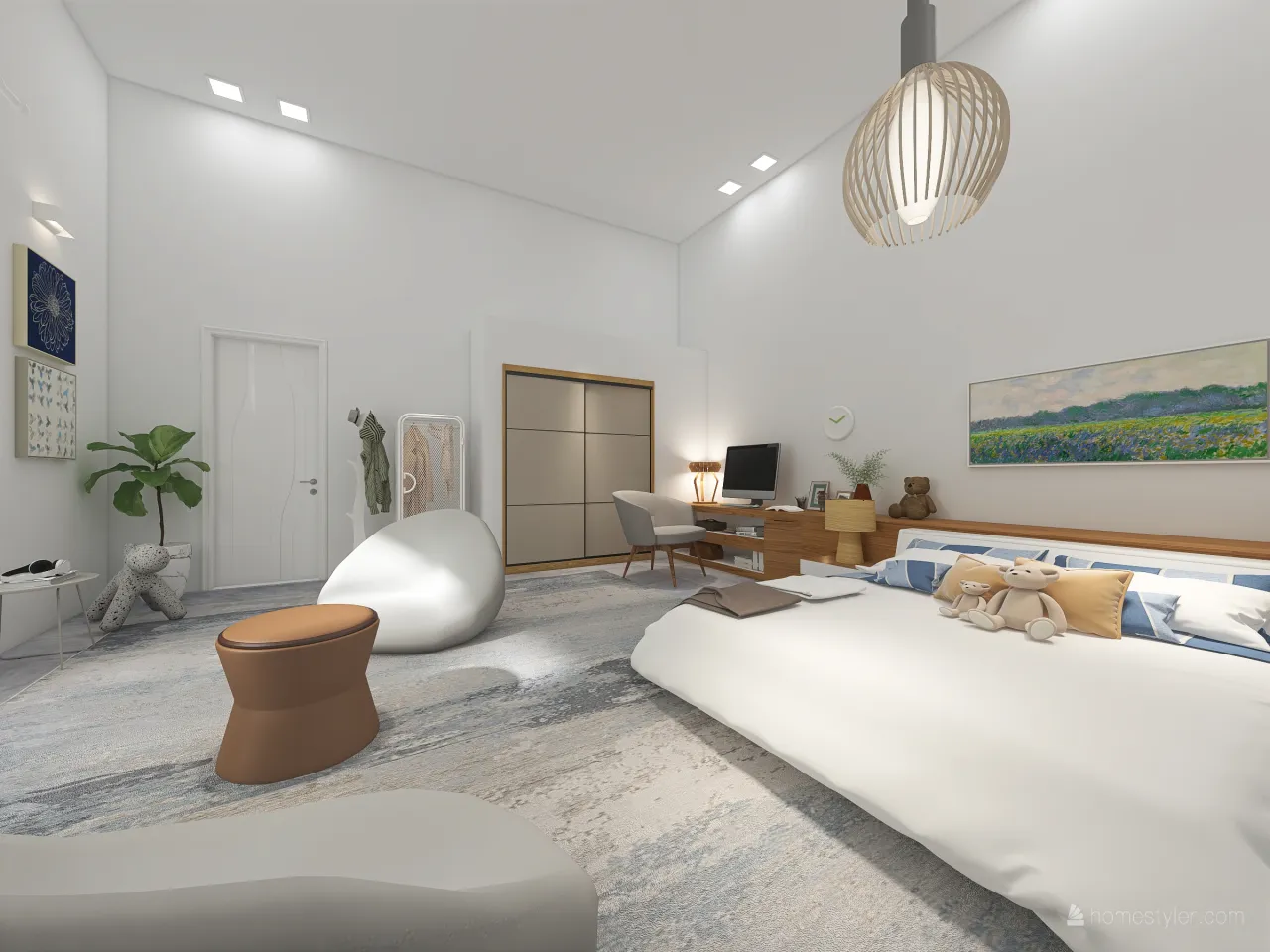 Contemporary Scandinavian WabiSabi White Grey UnnamedSpace 3d design renderings