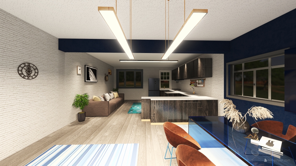 casa de 1 pareja y 2 niños con haría de estudios 3d design renderings