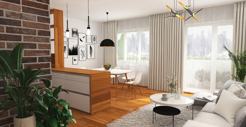 #HSDA2020Residential Typical Polish Lounge Interior Design Render