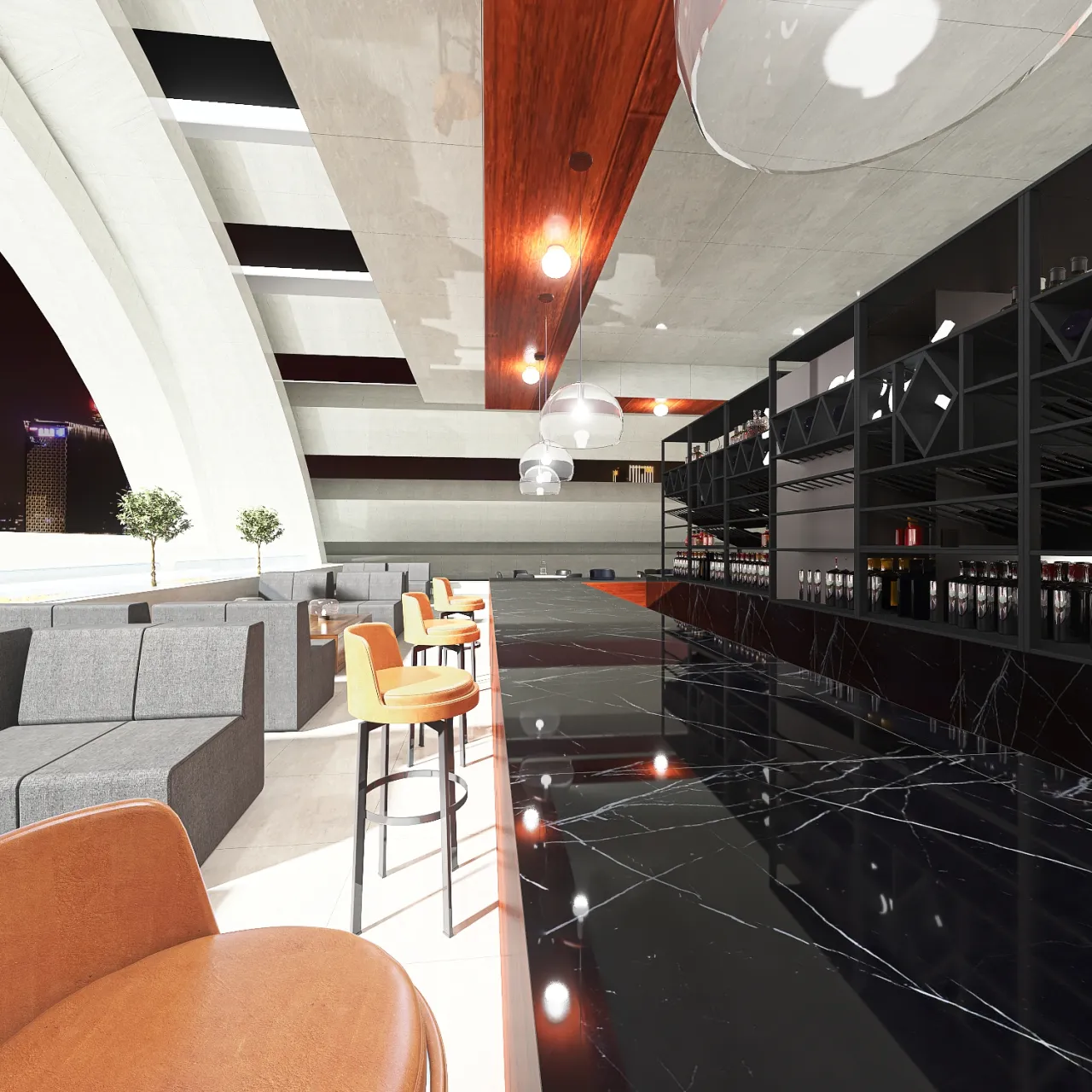 Contemporary Bauhaus Black White ColdTones Red UnnamedSpace 3d design renderings