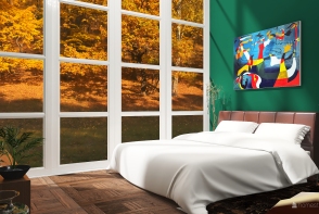 Soft autumn light in the Bedroom Design Rendering