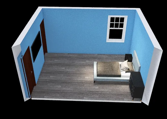 Bedroom and Master bedroom with private bathroom and closet. Design Rendering