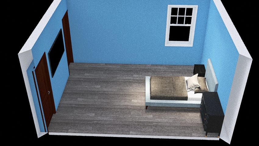 Bedroom and Master bedroom with private bathroom and closet. 3d design picture 54.67