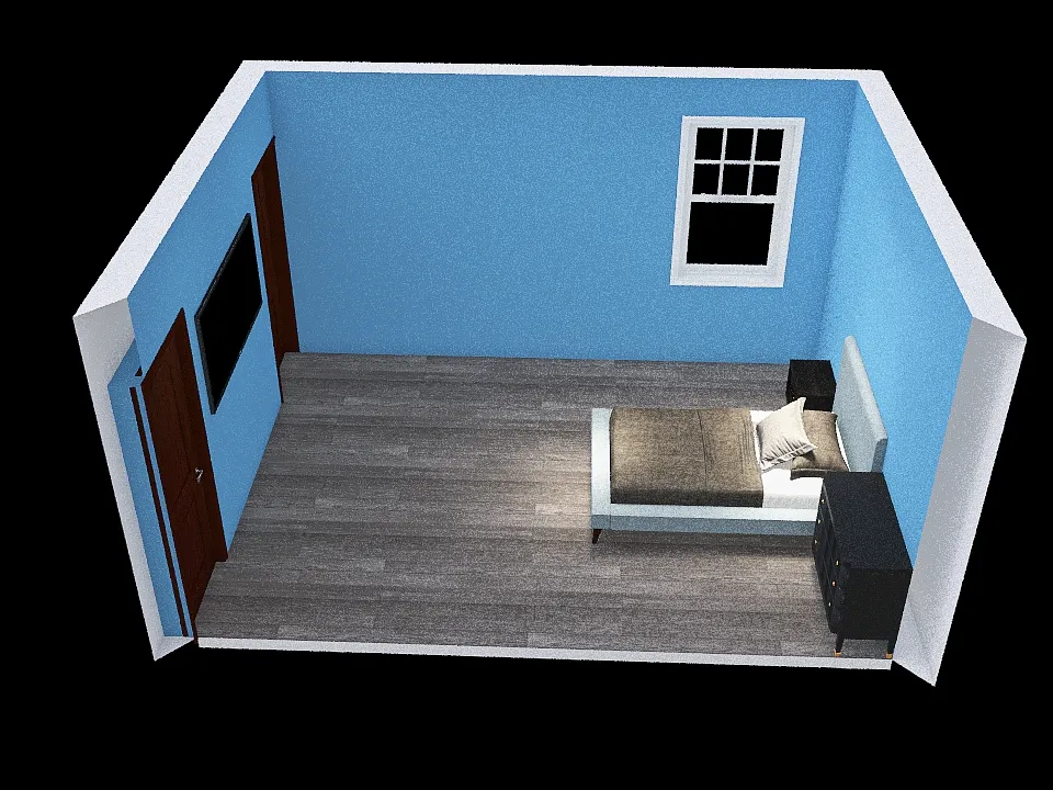 Bedroom and Master bedroom with private bathroom and closet. 3d design renderings