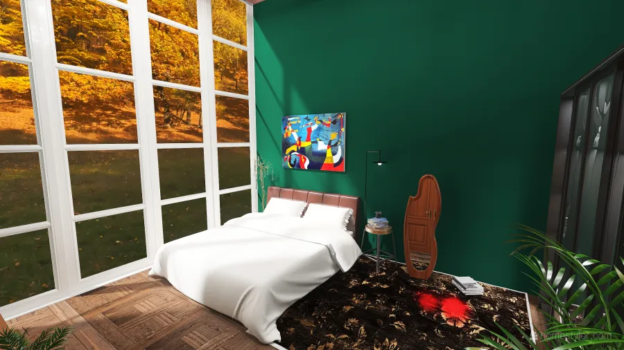 Soft autumn light in the Bedroom 3d design renderings