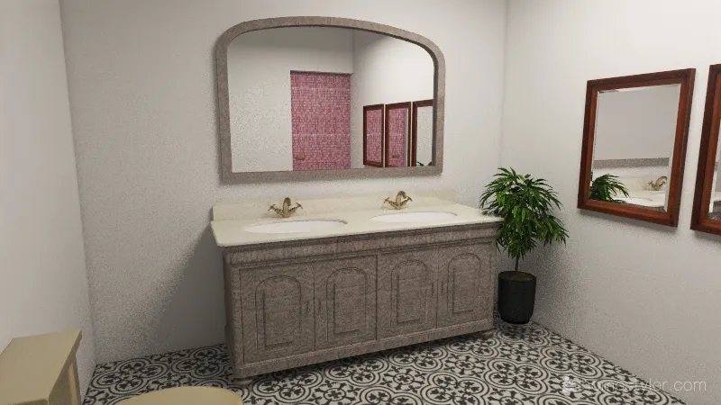womens Restroom 3d design renderings