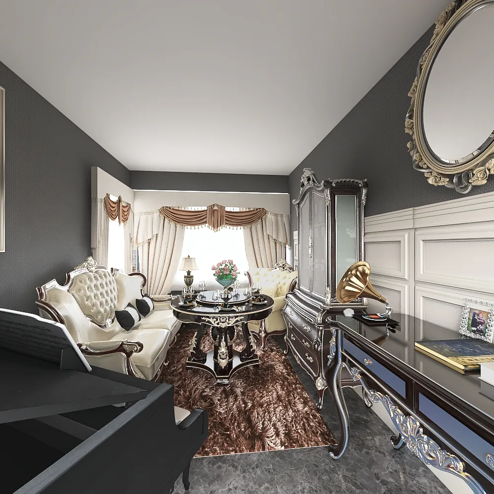Living room. 3d design renderings