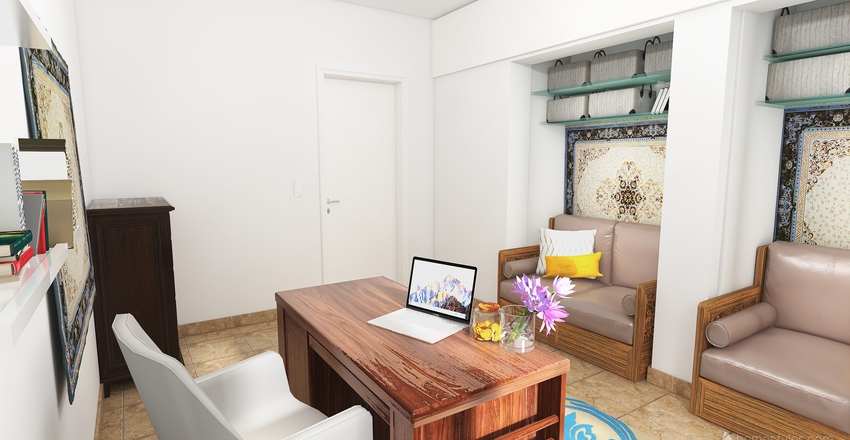 Office room Plan Interior Design Render