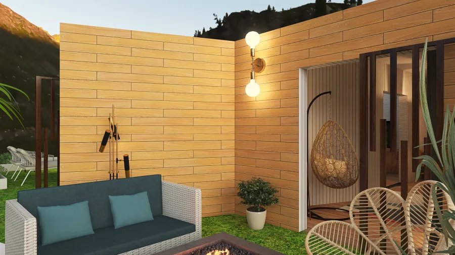 Contemporary #HSDA2020Residential House in Woods WoodTones 3d design renderings