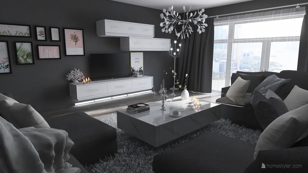 #HSDA2020RESIDENTIAL Cozy neutral living room 3d design renderings