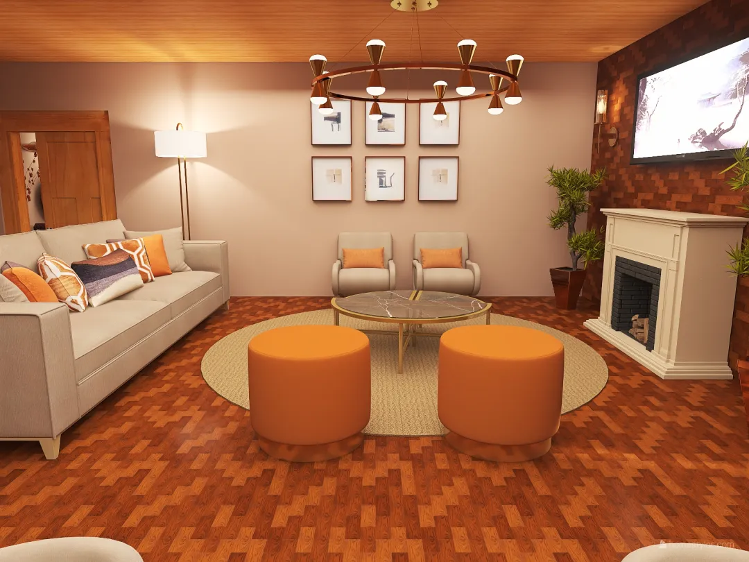 2 Bedroom apartment in the City 3d design renderings
