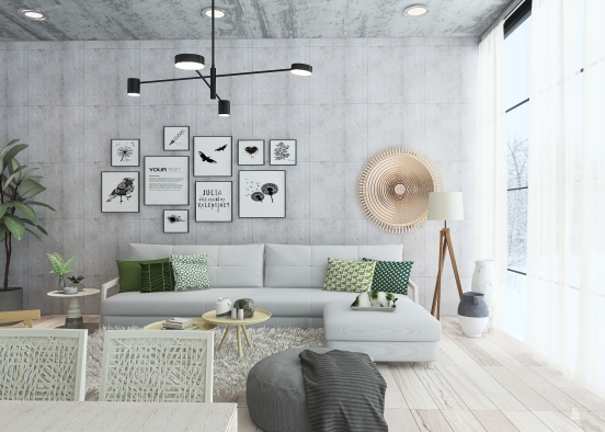 #HSDA2020Residential Living room/ Kitchen Design Rendering