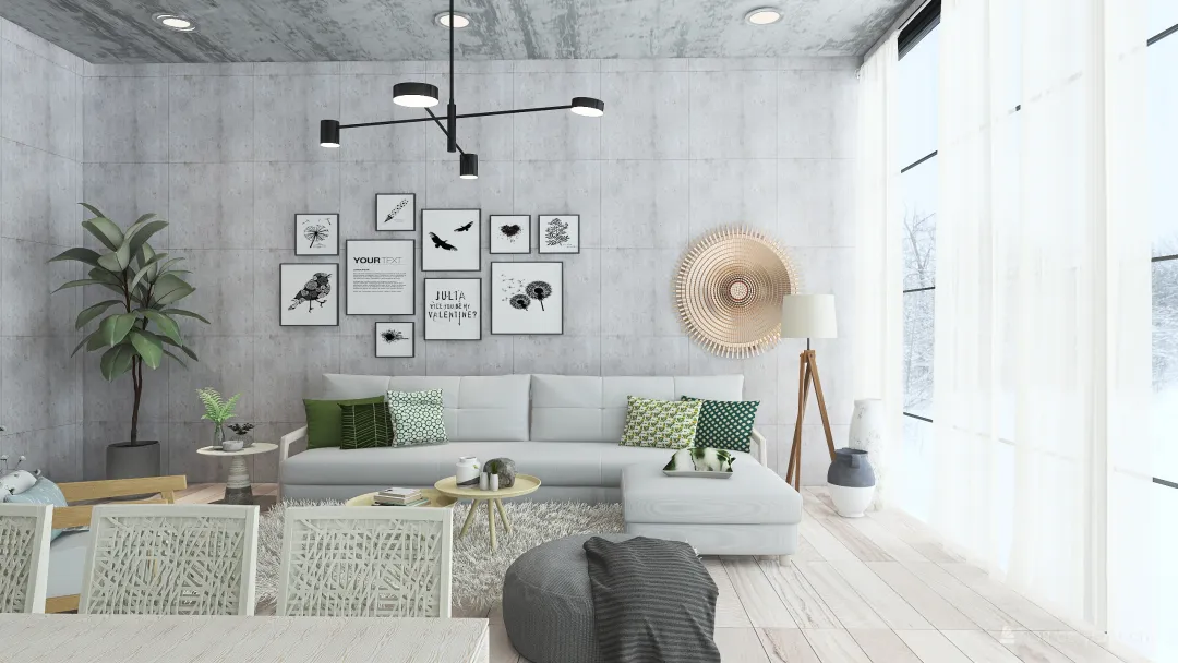 #HSDA2020Residential Living room/ Kitchen 3d design renderings