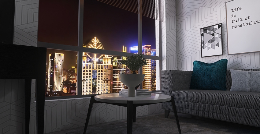 Loft Apartment Interior Design Render