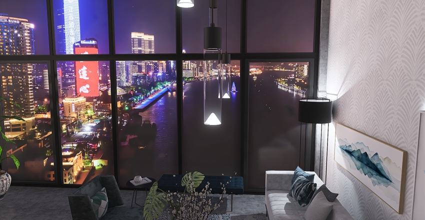 Loft Apartment Interior Design Render
