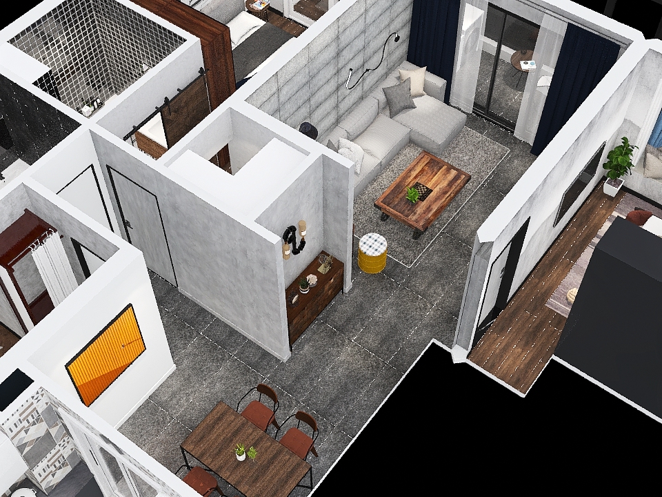 Retro Industrial 3d design renderings