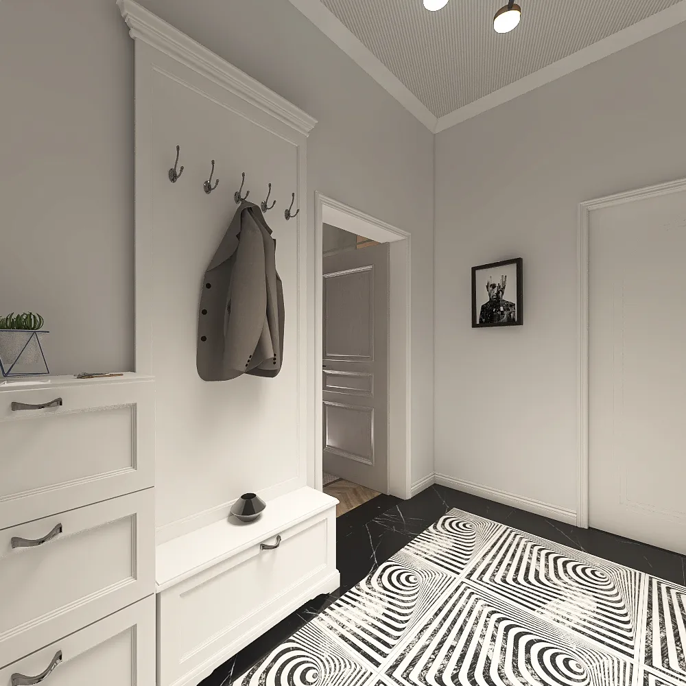 Modern Black Grey Red OtherRoom 3d design renderings