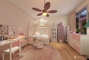 Girls Bedroom Design Rendering