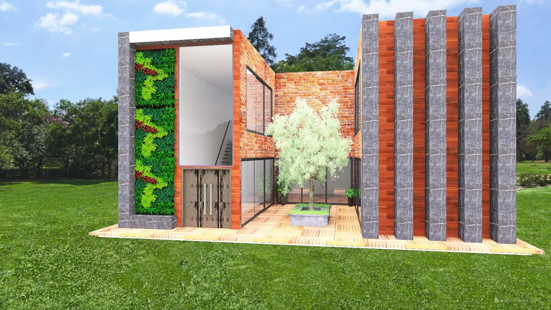 Casa industrial M 3d design renderings