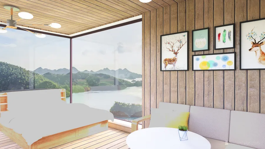 wood house 3d design renderings