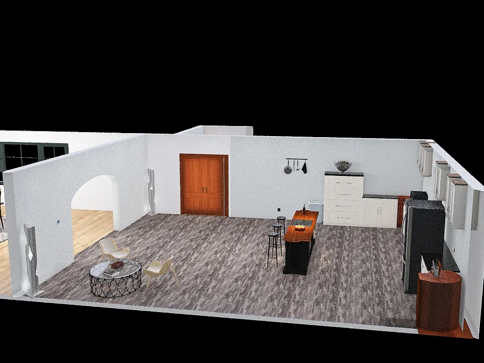 Copy of Kitchen / Dining room floor plan 3d design renderings