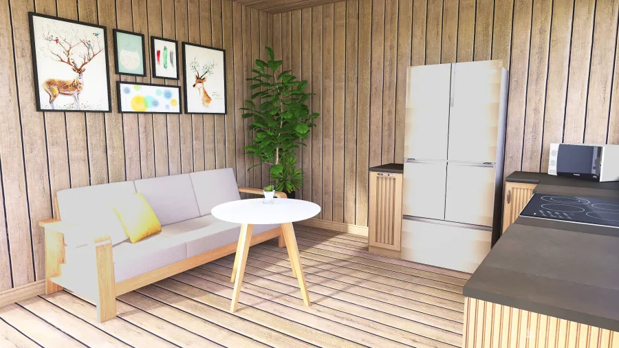 wood house 3d design renderings