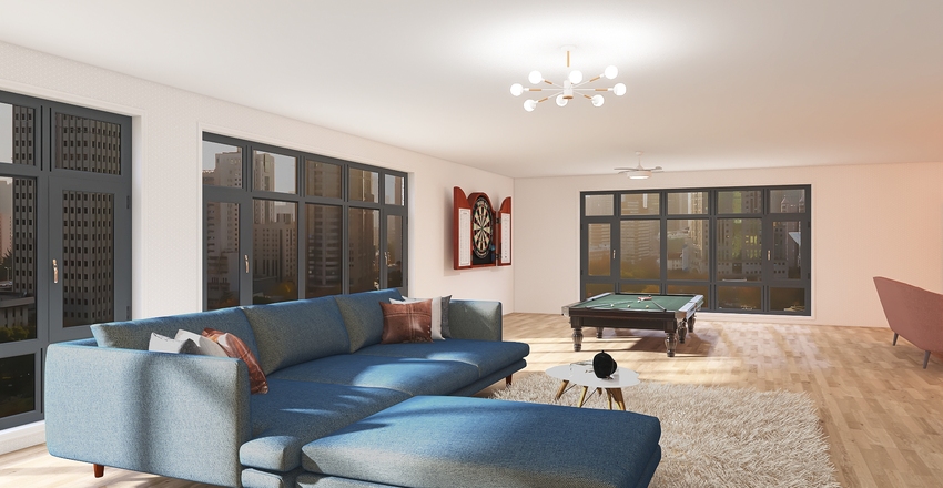 Modern loft Interior Design Render