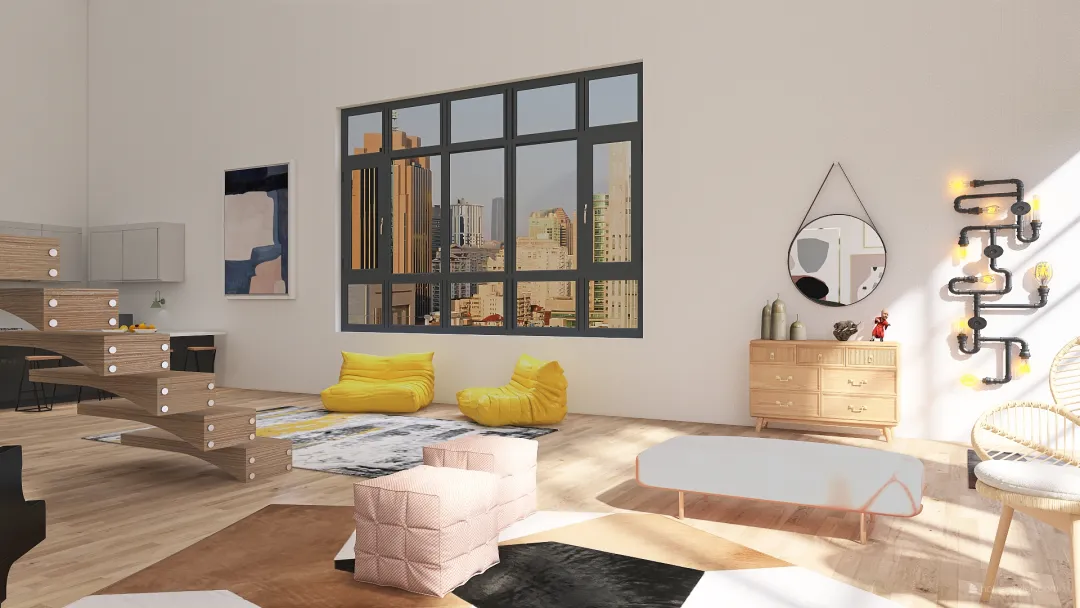 Modern loft 3d design renderings