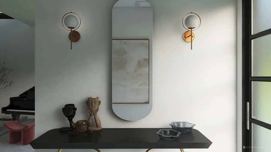 Modern Contemporary Black White Grey Living Room 3d design renderings