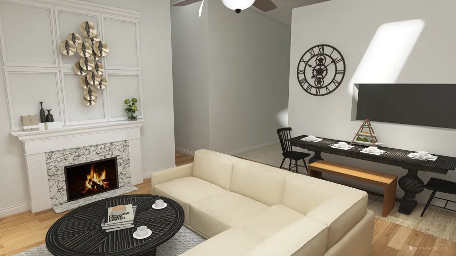 Cozy Contemporary Living Room Styling 3d design renderings