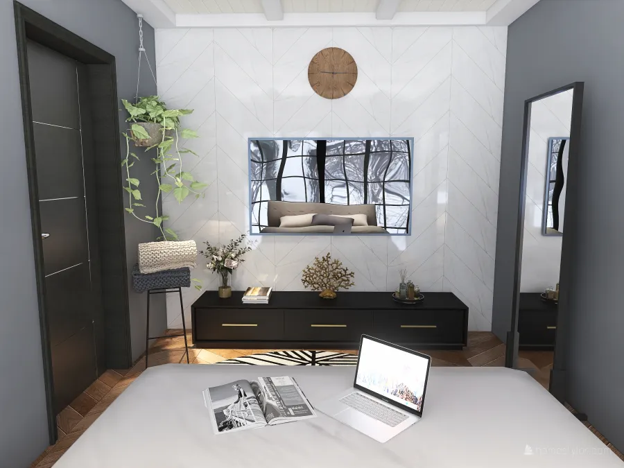 Winter bedroom 3d design renderings