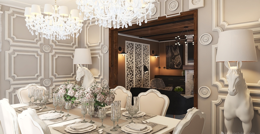 Industrial Farmhouse (Downstairs) Interior Design Render