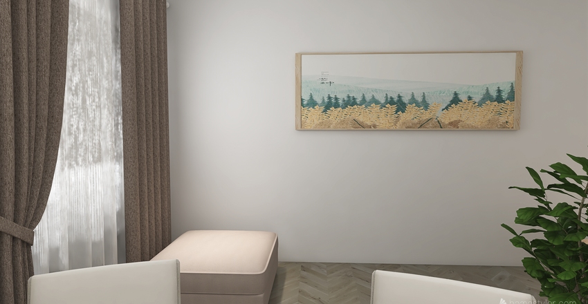 Light and Elegant Lounge Interior Design Render