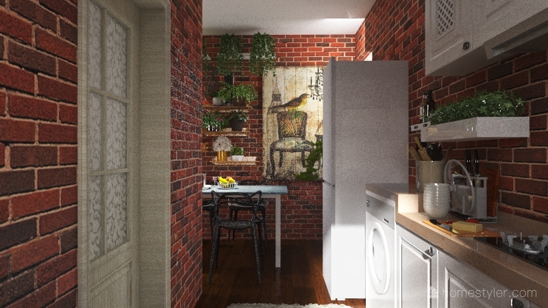 #HSDA2020Residential Bohemian Kitchen 3d design renderings