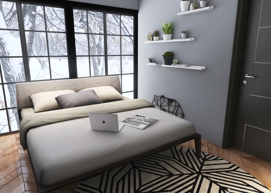 Winter bedroom Design Rendering