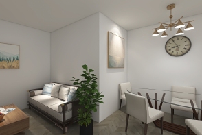 Light and Elegant Lounge Design Rendering
