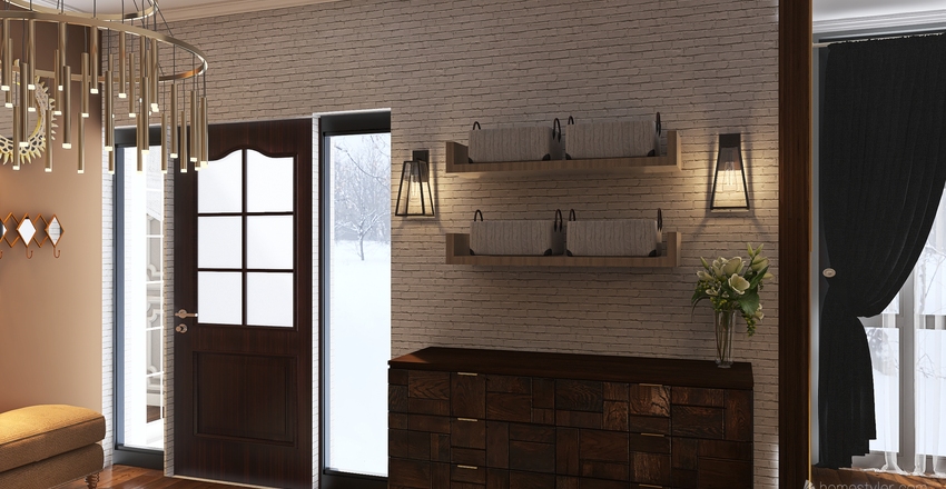 Industrial Farmhouse (Downstairs) Interior Design Render