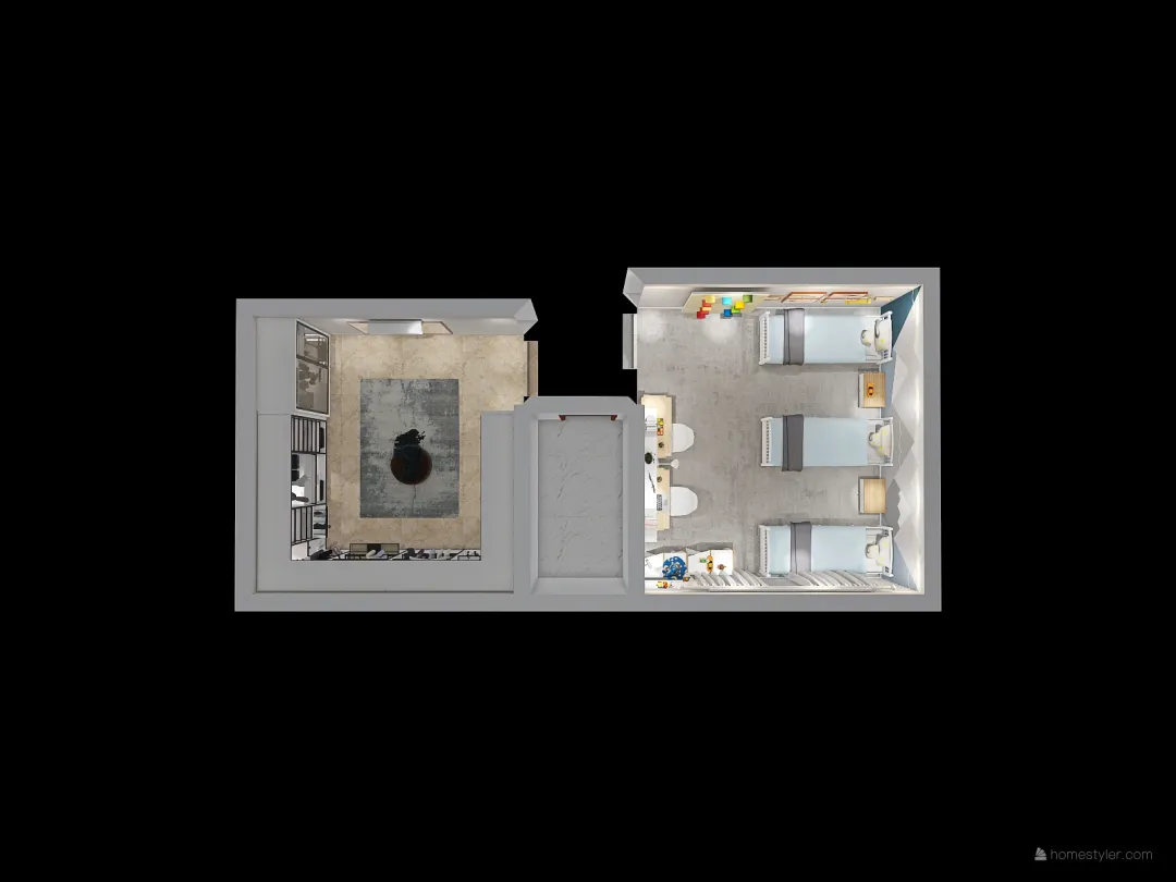 غرفة نوم اطفال 3d design renderings