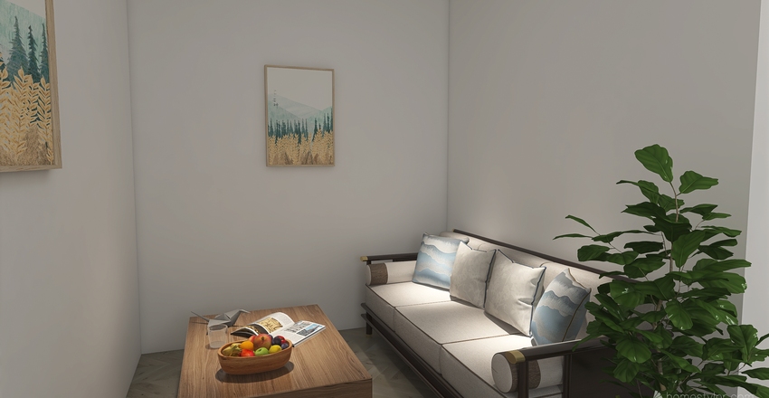 Light and Elegant Lounge Interior Design Render