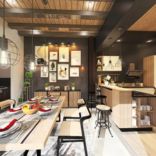 #HSDA2020Residential-Industrial design style-kitchen