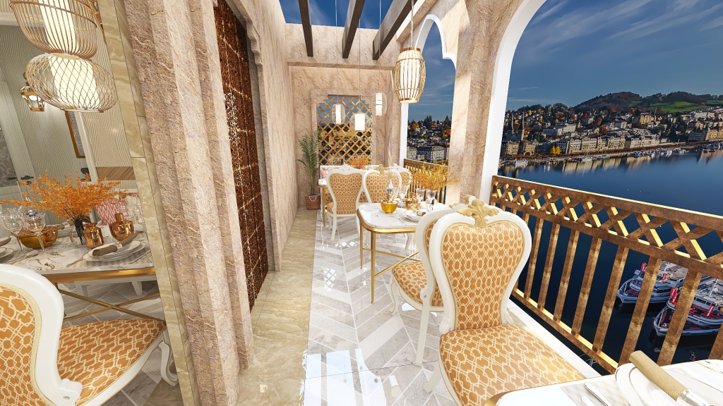 Mediterranean StyleOther Modern Yellow Beige Outdoor 3d design renderings