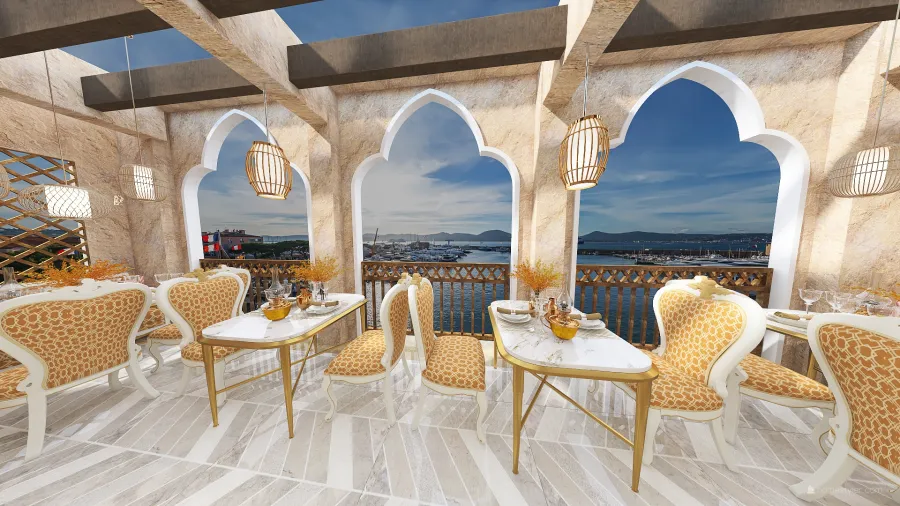 Mediterranean StyleOther Modern Yellow Beige Outdoor 3d design renderings