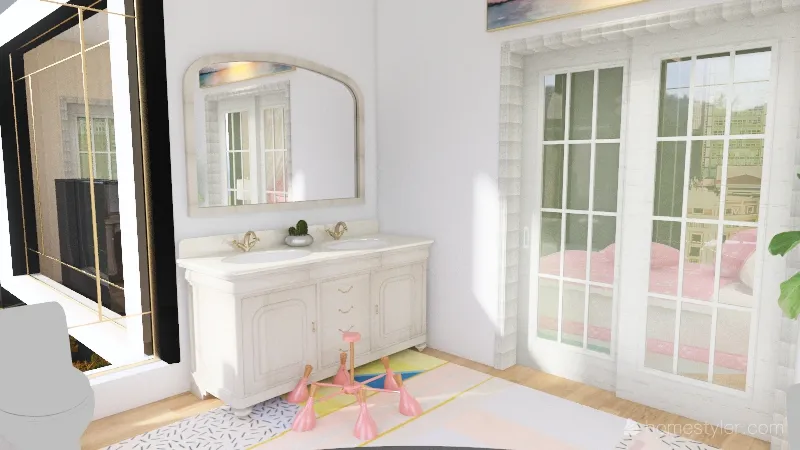 Princess Bedroom and Bath 3d design renderings
