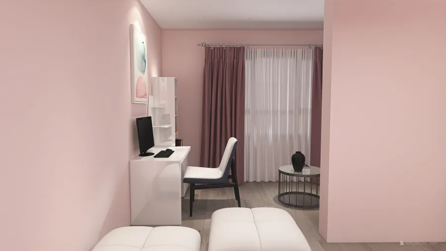 Pink Kids Bedroom 3d design renderings