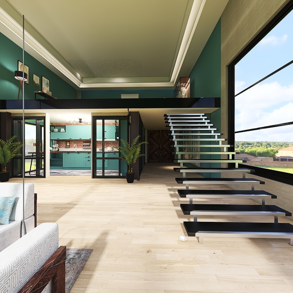 Industrial Chic loft 3d design renderings