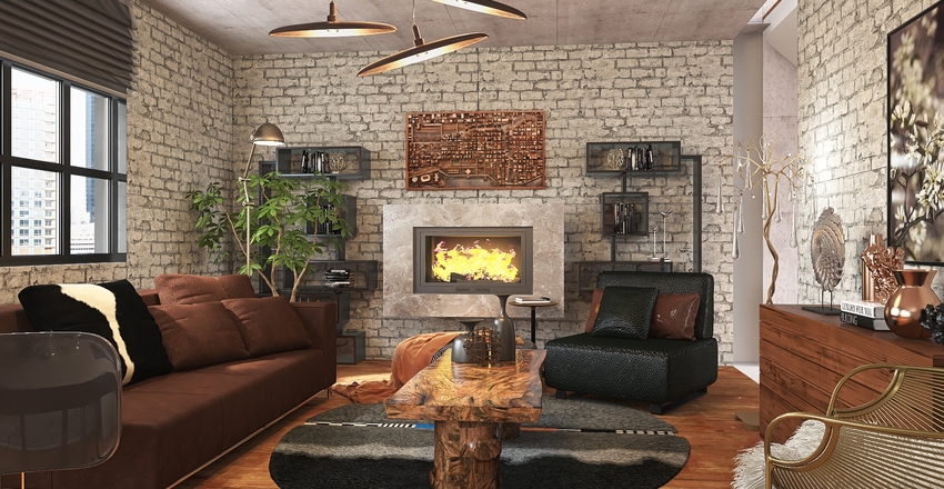 Downtown Loft Interior Design Render