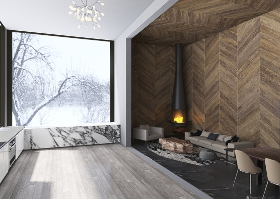 Cozy modern home in Switzerland Design Rendering