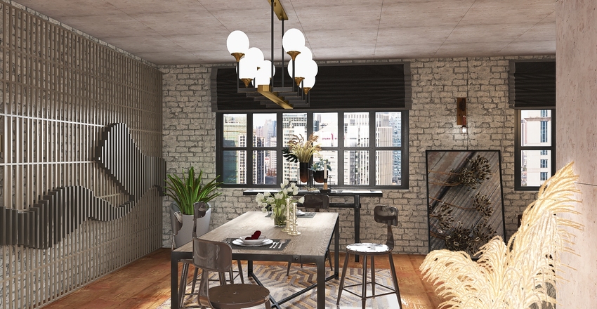 Downtown Loft Interior Design Render