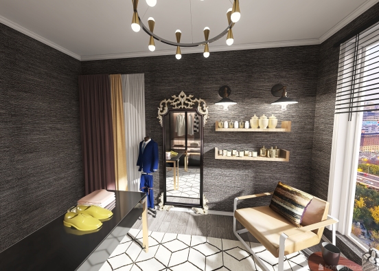 Cigar and Tailor Room Design Rendering