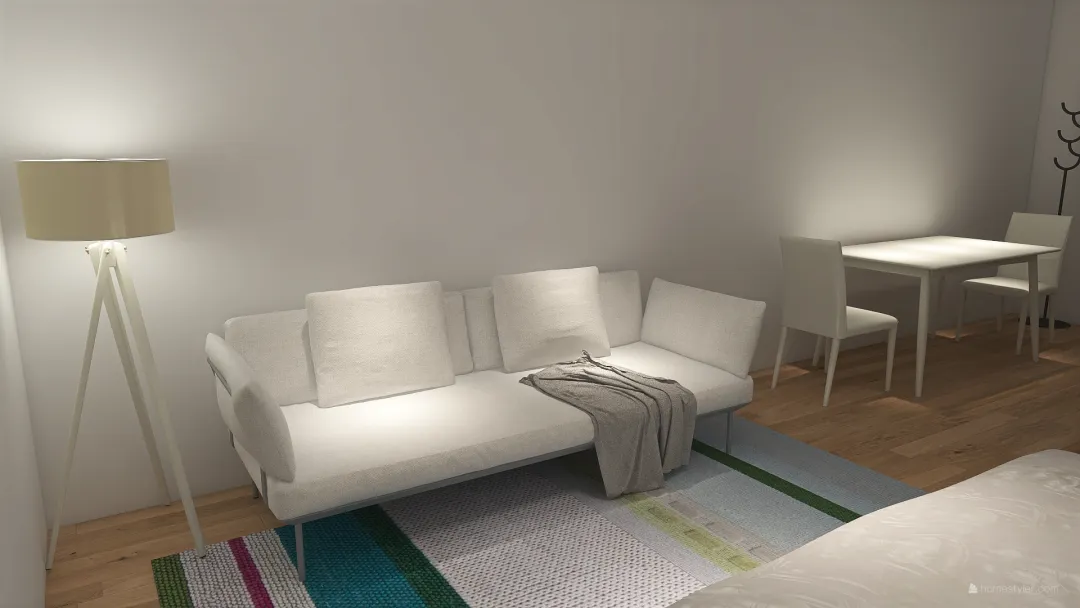 minimalist studio apartment 3d design renderings